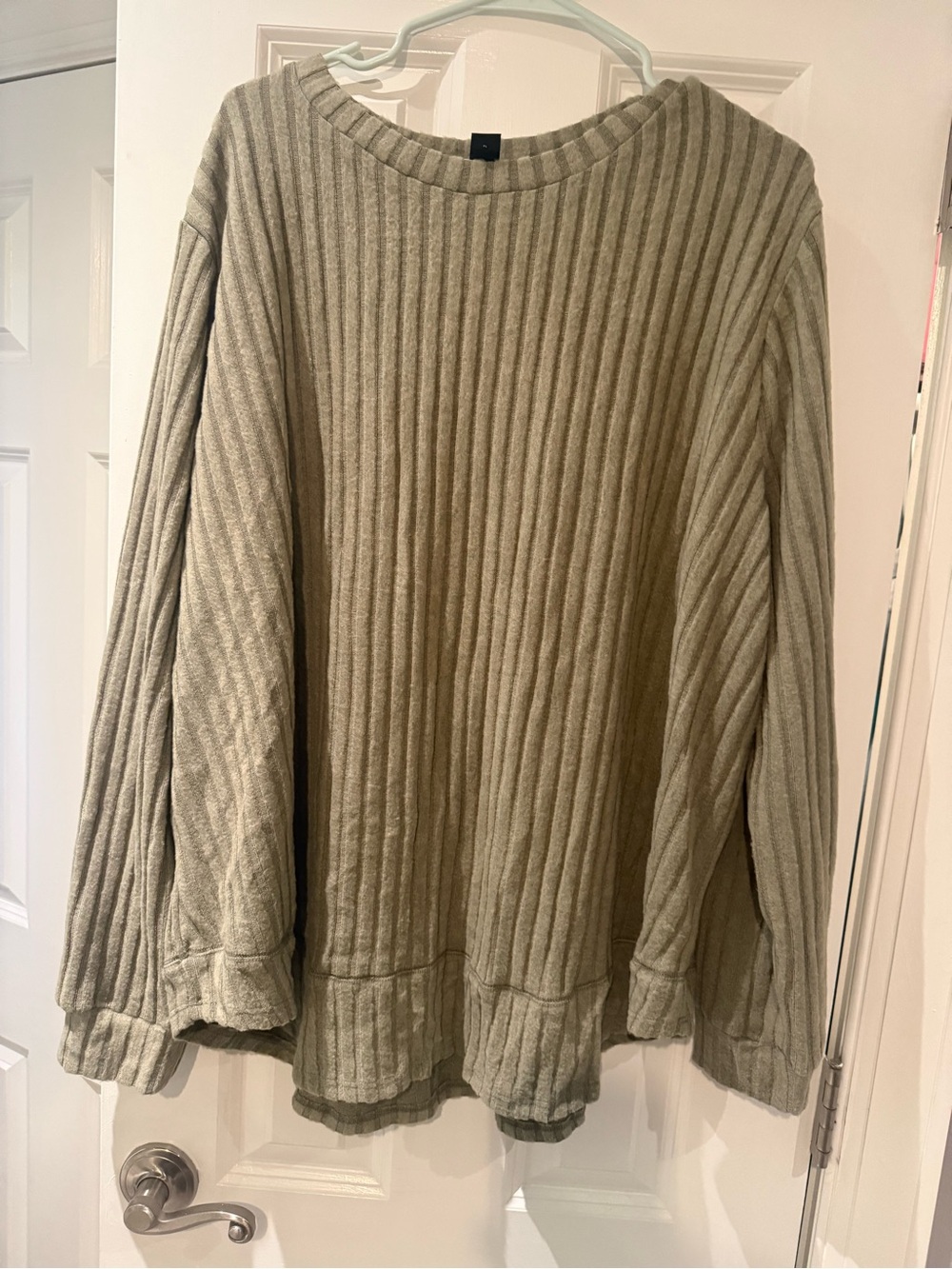NEW! SHEIN Women’s Ribbed Long-Sleeve Sweater Pullover — Light Olive